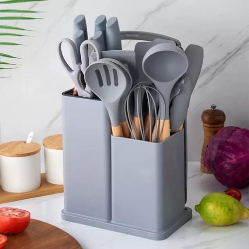 Kitchen Utensils Set With Silicone Cutting Board