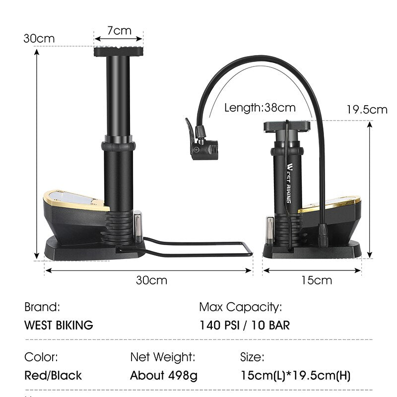 Manual Portable Tire floor pump