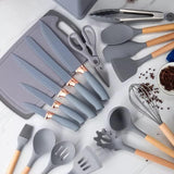 Kitchen Utensils Set With Silicone Cutting Board