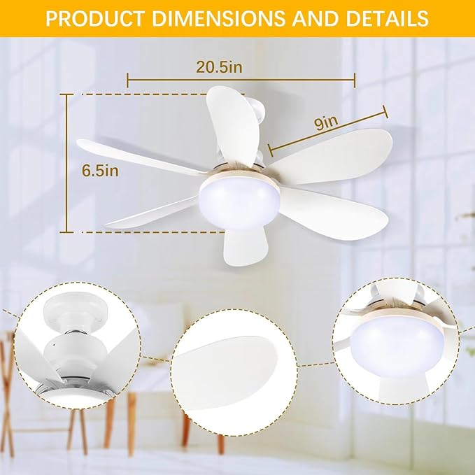 2 in 1 LED Socket Fan Light