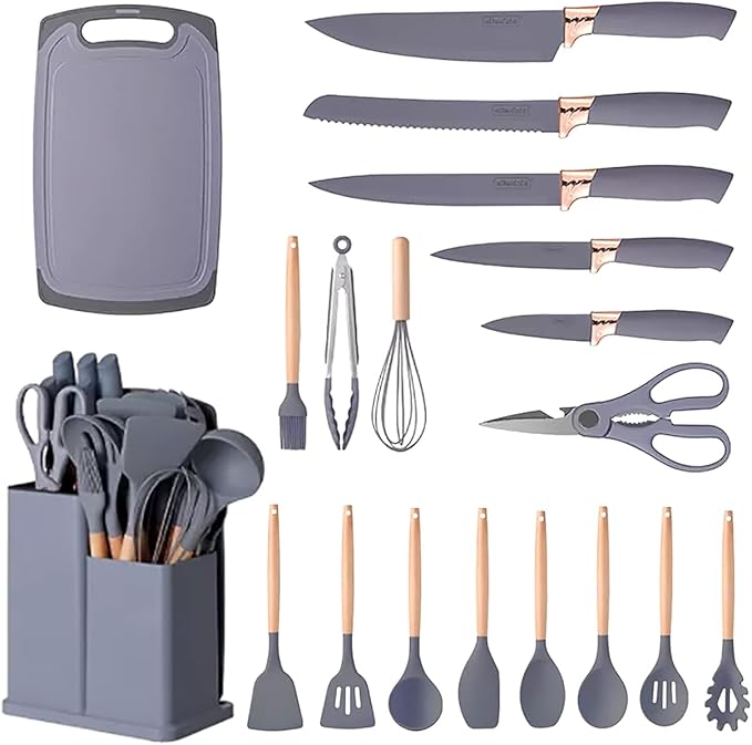 Kitchen Utensils Set With Silicone Cutting Board