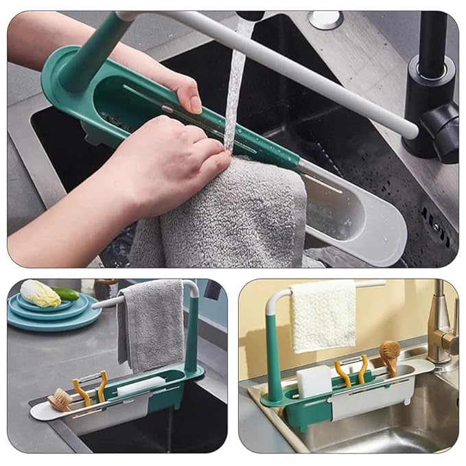 2-in-1 Telescopic Sink Storage Rack