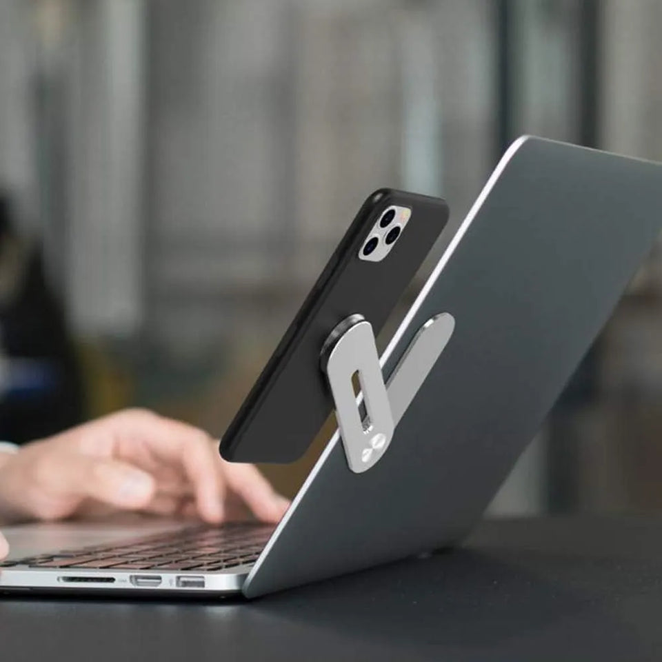 Magnetic Foldable Laptop Side Phone Holder