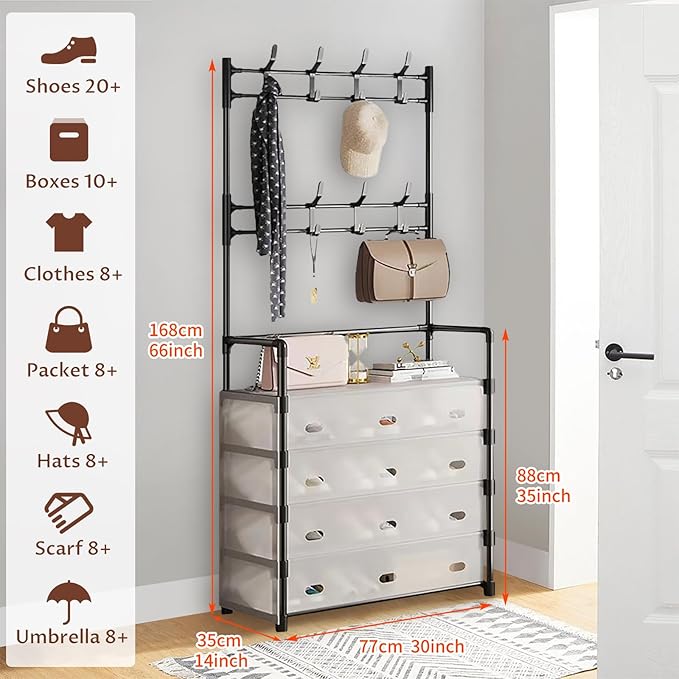 5 layer Dustproof Coat Rack & Shoe Rack