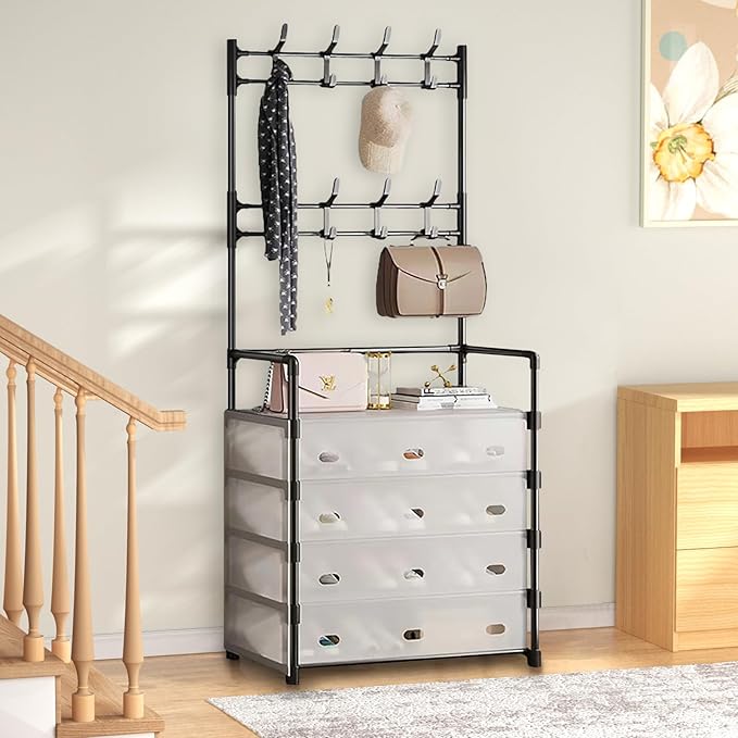 5 layer Dustproof Coat Rack & Shoe Rack