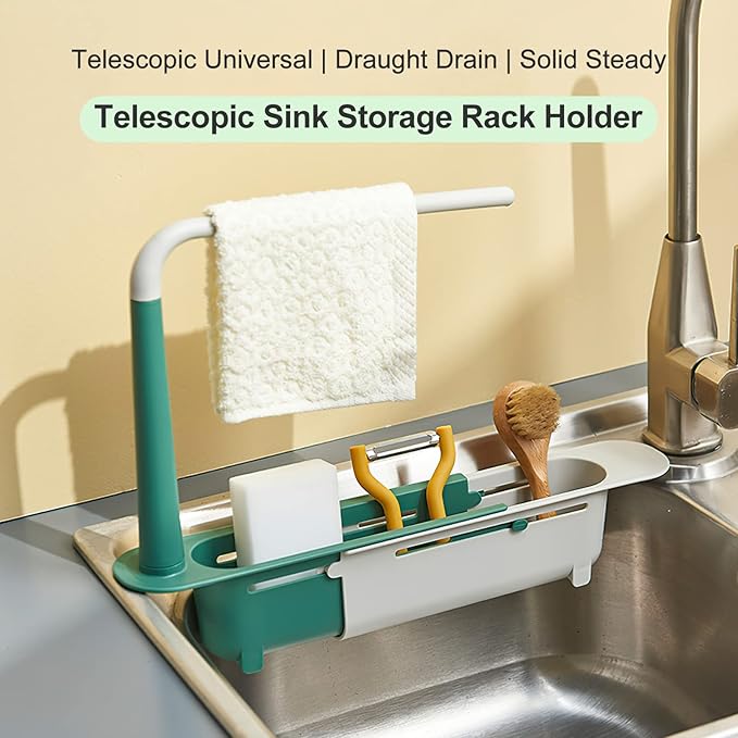 2-in-1 Telescopic Sink Storage Rack
