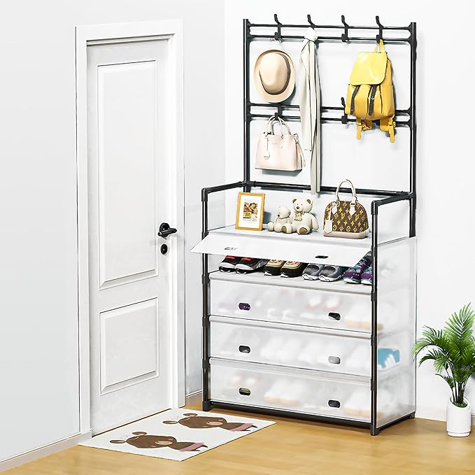 5 layer Dustproof Coat Rack & Shoe Rack