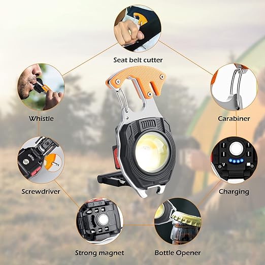 Multipurpose Keychain With LED light and Lighter