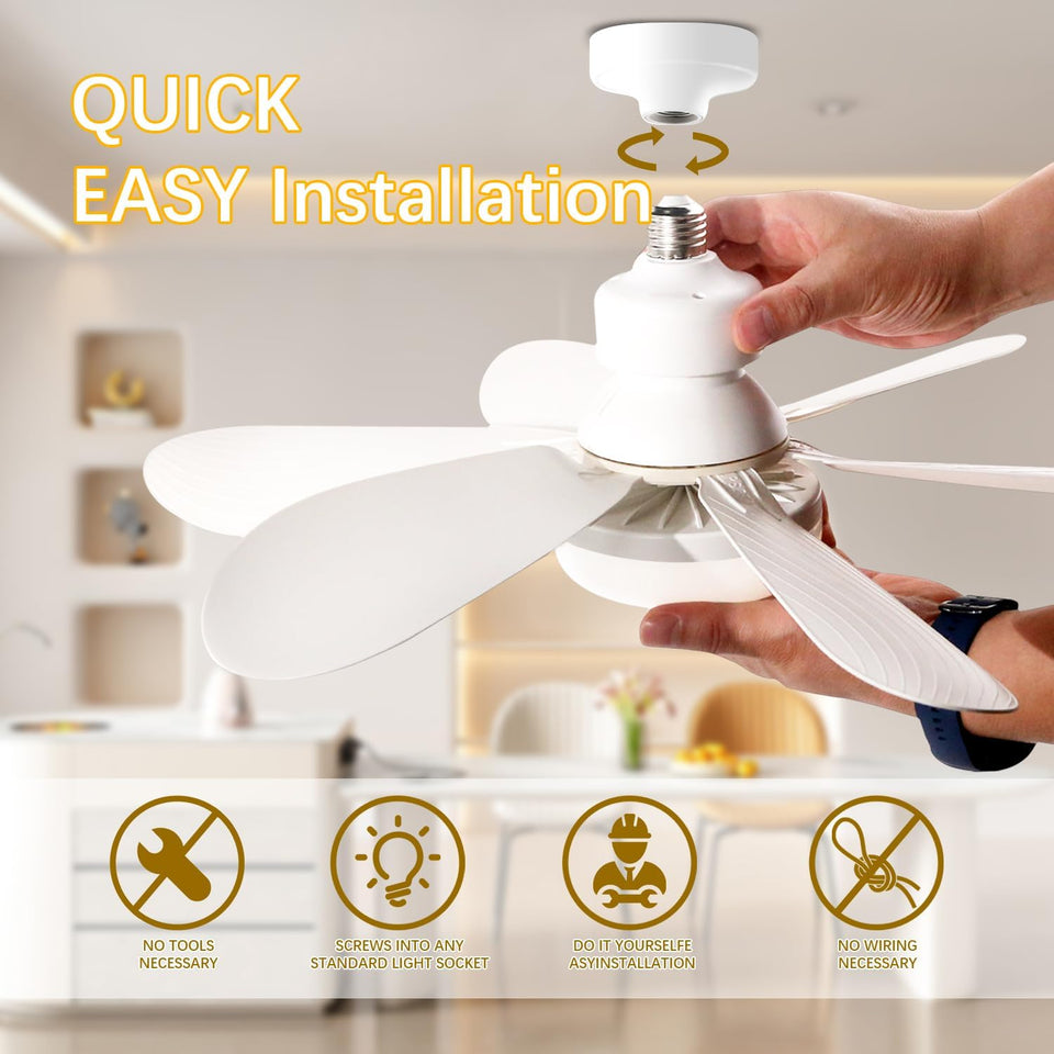 2 in 1 LED Socket Fan Light