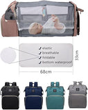 3-in-1 Diaper Backpack with Portable Baby Bed