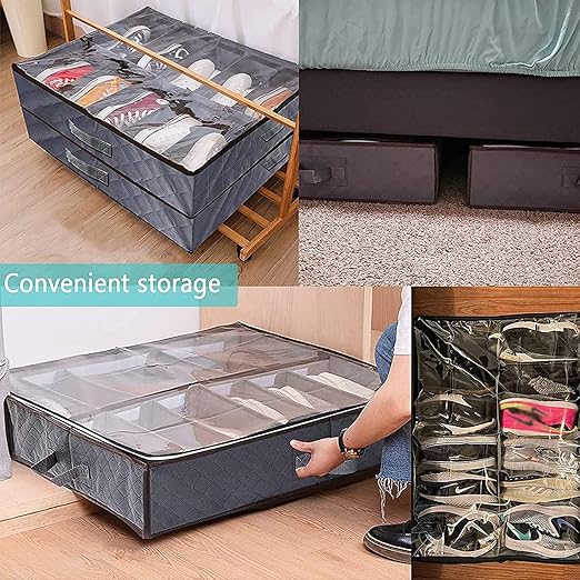 12 Grid Under Bed Shoe Organiser