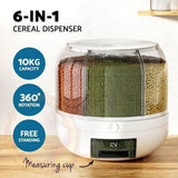 6 IN 1 260 ROTATING RICE AND FOOD STORAGE DISPENSER (5KG)