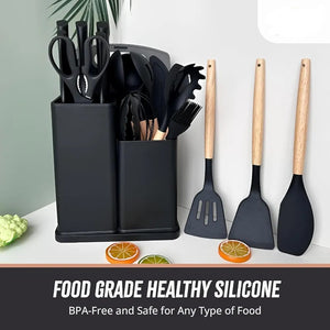 Kitchen Utensils Set With Silicone Cutting Board